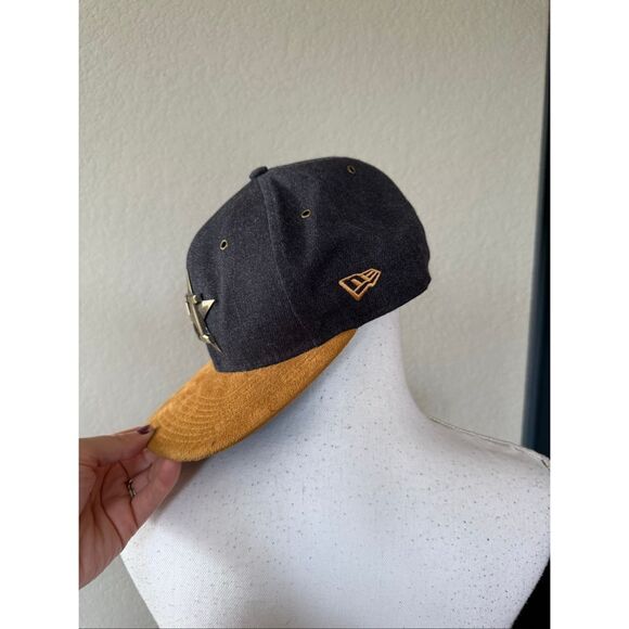 RARE New Era 59Fifty Houston Astros Gold Metal Badge One Size Hat - Picture 3 of 6